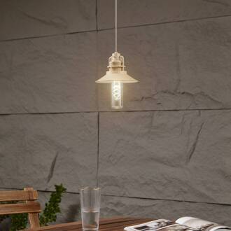 LED hanglamp op accu Raul, beige, aluminium, Ø 15 cm beige, transparant