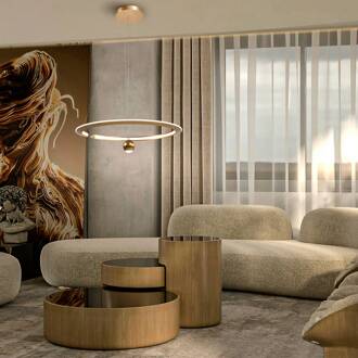 LED hanglamp Orane goudkleurig, in hoogte verstelbaar, Ø 60 cm