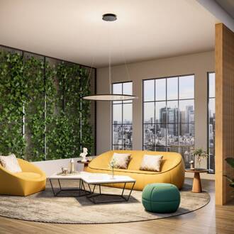 LED hanglamp PANEL, zwart, Ø 63 cm, metaal, CCT dimbaar 50 W diepzwart RAL 9005