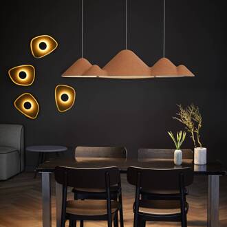 LED hanglamp Panorama, geel/grijs vilt 106 cm geel, grijs