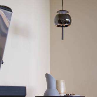 LED hanglamp Parachute, zwart Ø 9,6 cm aluminium glanzend zwart