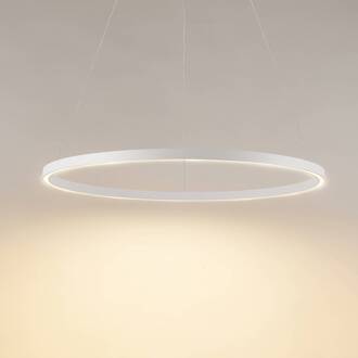 LED hanglamp Perfora, wit, Ø 90 cm, aluminium wit / opaal