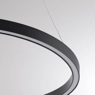 LED hanglamp Perfora, zwart, Ø 60 cm, aluminium