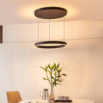 LED hanglamp Philine, Ø 60 cm, zwart, ijzer zandzwart