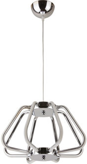 LED Hanglamp - Phoena - Industrieel - 38W - Natuurlijk Wit 4000K - Ovaal - Glans Chroom Aluminium Zilverkleurig
