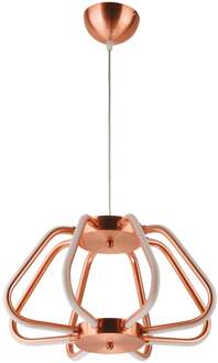 LED Hanglamp - Phoena - Industrieel - 38W - Natuurlijk Wit 4000K - Ovaal - Mat Koper Aluminium Koperkleurig