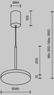 LED hanglamp Plato, zwart, Ø 18,5cm, aluminium zwart, wit