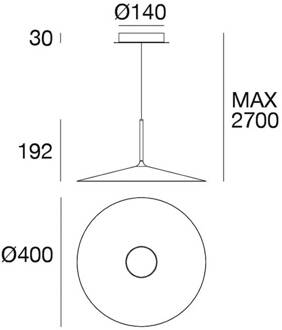 LED hanglamp Poe plus, wit