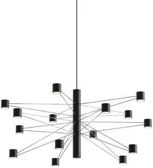 LED hanglamp POLAR 15.1, Ø 77 cm, zwart 15-lamp dimbaar zwart, staal