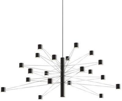 LED hanglamp POLAR 20.2, Ø 107 cm zwart 20-lamps dimbaar zwart, staal