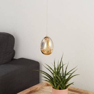 LED hanglamp Rocio 1-lamp, metaal, glas, goud goud, helder