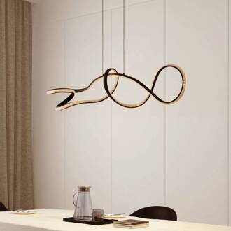 LED hanglamp Rodado, zwart, 110 cm, aluminium zwart, transparant