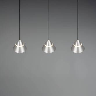 LED hanglamp Romeo lengte 55 cm nikkelkleurig metaal 3-lamps.