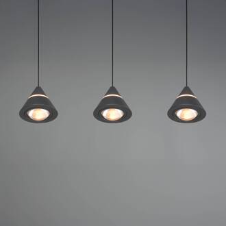 LED hanglamp Romeo, lengte 55 cm, zwart, metaal, 3-lamps.