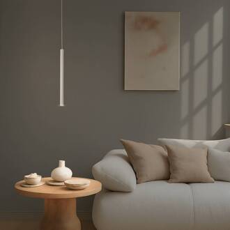 LED hanglamp Rulo, beige, staal, Ø 3,2 cm
