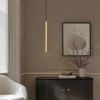 LED hanglamp Rulo, goud, Ø 3,2 cm, staal, 3000 K