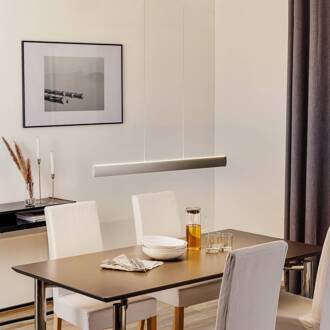 LED hanglamp Runa, nikkel, lengte 92 cm mat nikkel