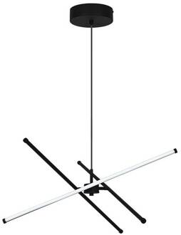 LED hanglamp Sandy, lengte 60 cm, zwart, metaal