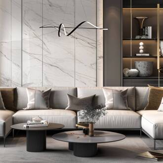 LED hanglamp Sash, metaal, zwart, 4.000 K