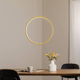 LED hanglamp Saturno verticaal, goud, Ø 50 cm, metaal