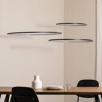 LED hanglamp Saturno, zwart, 3-lamps, metaal, 4.000 K