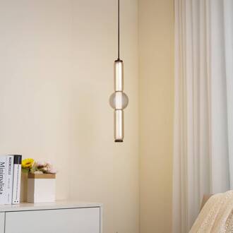 LED hanglamp Savete, rookgrijs, glas, Ø 12 cm rookgrijs, zwart