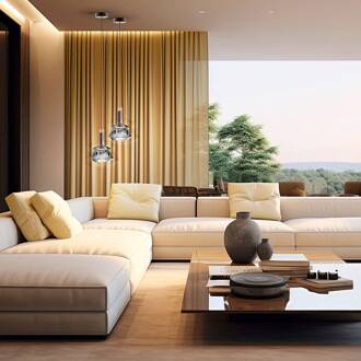 LED hanglamp Scarlett, zilverkleurig, Ø 18 cm, glas zilver, brons