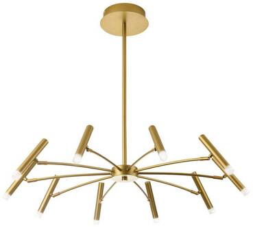 LED hanglamp Secret, goudkleurig, Ø 80 cm, metaal, 10-lamps.