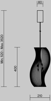 LED hanglamp Shadows of the past, zwart