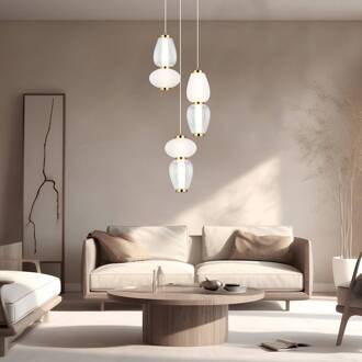 LED hanglamp Shiny, Ø 60 cm, helder/wit, glas helder, wit, brons, zwart