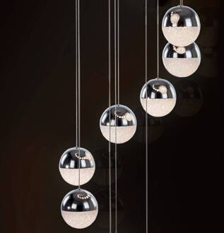 LED hanglamp Sphere 14-lamps chroom app chroom, transparant