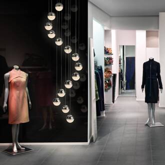 LED hanglamp Sphere 14-lamps chroom app chroom, transparant