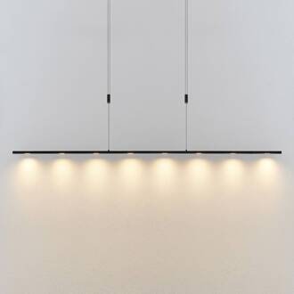 LED hanglamp Stakato, 180 cm, 8-lamps, dimbaar zwart mat