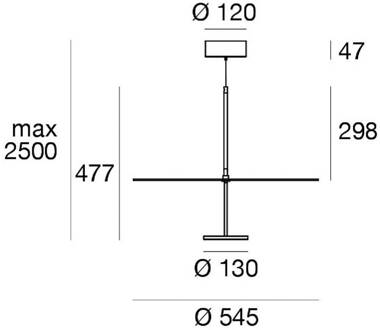 LED hanglamp Stilo_P, wit, Ø 55 cm, IP40