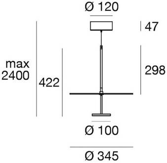 LED hanglamp Stilo_P, zwart, Ø 35 cm, IP40 zwart, wit