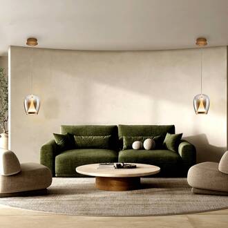 LED hanglamp Suspiro, Ø 18 cm, goud-/amberkleurig, glas goud, amber, wit