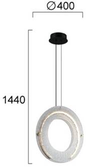 LED hanglamp Tamara, rookgrijs, Ø 40 cm, glas/metaal rookgrijs, brons, zwart