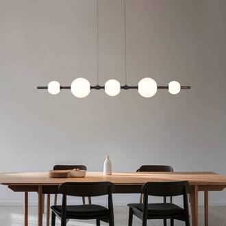 LED hanglamp Tanira, zwart/wit, 140 cm, step-dimbaar zwart, wit