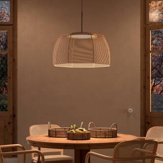 LED hanglamp Tanit, Ø 61 cm, zwart/beige, stof zwart, beige