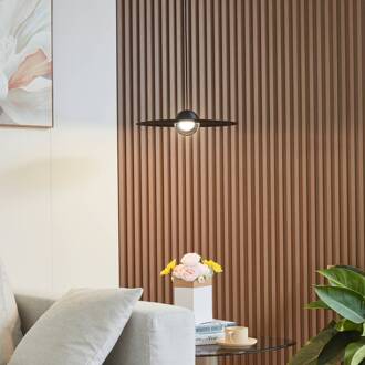 LED hanglamp Tethrion, zwart, aluminium, Ø 40 cm zandzwart