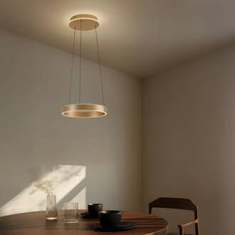 LED hanglamp Tindra, Ø 40 cm, goud, dimbaar