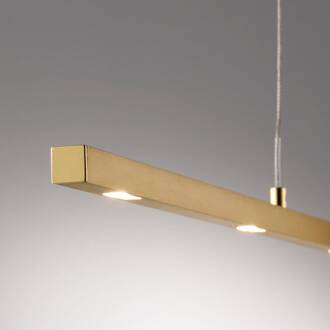 LED hanglamp Tolu, lengte 179 cm, messing Messing mat geborsteld, messing gepolijst