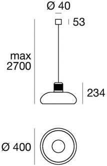 LED hanglamp Trepiù, chroom/geel, Ø 40 cm chroomkleurig, geel