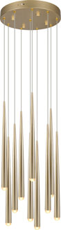 LED Hanglamp - Trio Select Cala - 10 Lichtpunten van 3.8 Watt - Hoogte aanpasbaar - Aanpasbare Lichtkleur - Dimbaar - Goud - Metaal Zeer Warm Wit;Warm wit;Natuurlijk wit