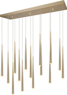 LED Hanglamp - Trio Select Cala - 15 Lichtpunten van 3.8 Watt - Hoogte aanpasbaar - Aanpasbare Lichtkleur - Dimbaar - Goud - Metaal Zeer Warm Wit;Warm wit;Natuurlijk wit