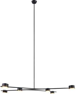 LED Hanglamp - Trio Select Coda - 6 Lichtpunten - GX53-fitting - Draaibaar - Hoogte Aanpasbaar - IP20 - Zwart/Goud - Metaal