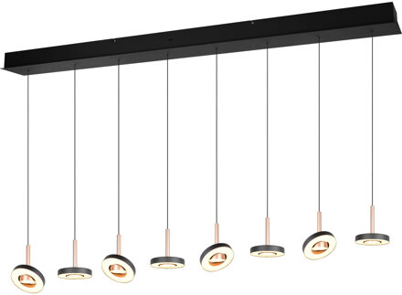 LED Hanglamp - Trio Select Guano - 8 Lichtpunten van 8 Watt - Dimbaar - Aanpasbare Lichtkleur - Hoogte Aanpasbaar zonder Contragewicht - Draaibaar - Coffee - Metaal Zeer Warm Wit;Warm wit;Natuurlijk wit