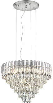 LED Hanglamp - Trio Select Malizia - 12 Lichtpunten - E14-fitting - Hoogte Aanpasbaar - IP20 - Chroom - Metaal