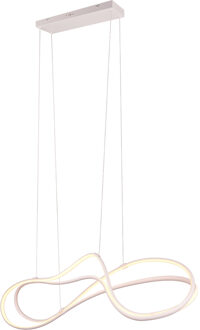 LED Hanglamp - Trio Select Nala - 1 Lichtpunt van 57 Watt - Dimbaar - Aanpasbare Lichtkleur - Hoogte Aanpasbaar - IP20 - Mat Wit - Metaal Zeer Warm Wit;Warm wit;Natuurlijk wit