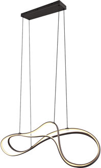 LED Hanglamp - Trio Select Nala - 1 Lichtpunt van 57 Watt - Dimbaar - Aanpasbare Lichtkleur - Hoogte Aanpasbaar - IP20 - Mat Zwart - Metaal Zeer Warm Wit;Warm wit;Natuurlijk wit